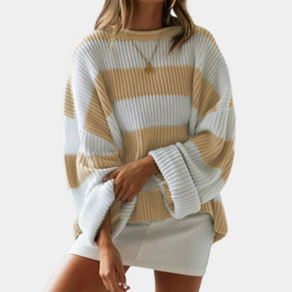 Damenpullover Groß Streifen Modern Komfort