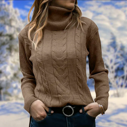 Stylisher Damenpullover Langkragen Winter