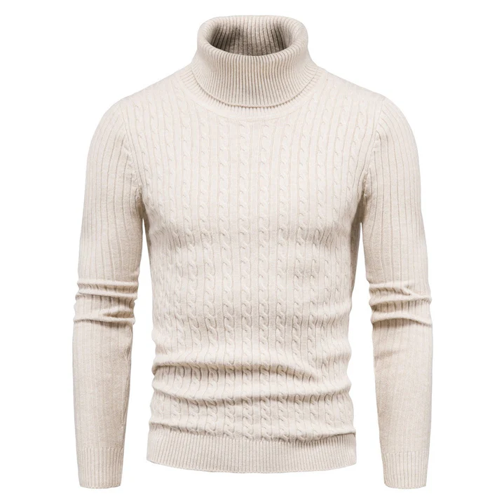 Herren Rollkragenpullover Kaffeebraun