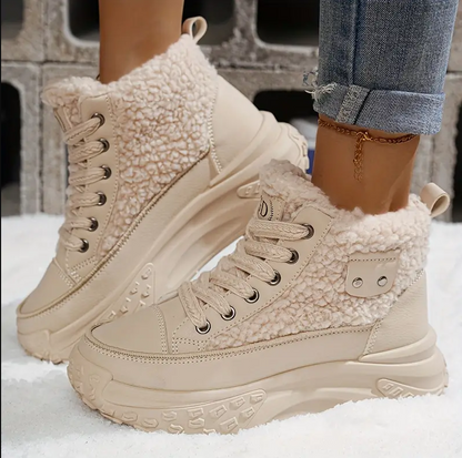 Warm gefütterte Damen Schneestiefel Winterstil