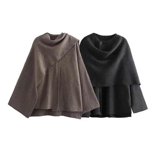 Stylischer Asymmetrischer Mantel Damen - IdealeKleiden