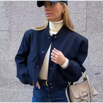 Elegante Frauen Bomberjacke Klassisch