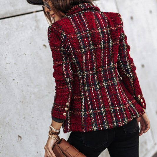 Eleganter Blazer Zwei-Reihe Knöpfe - IdealeKleiden