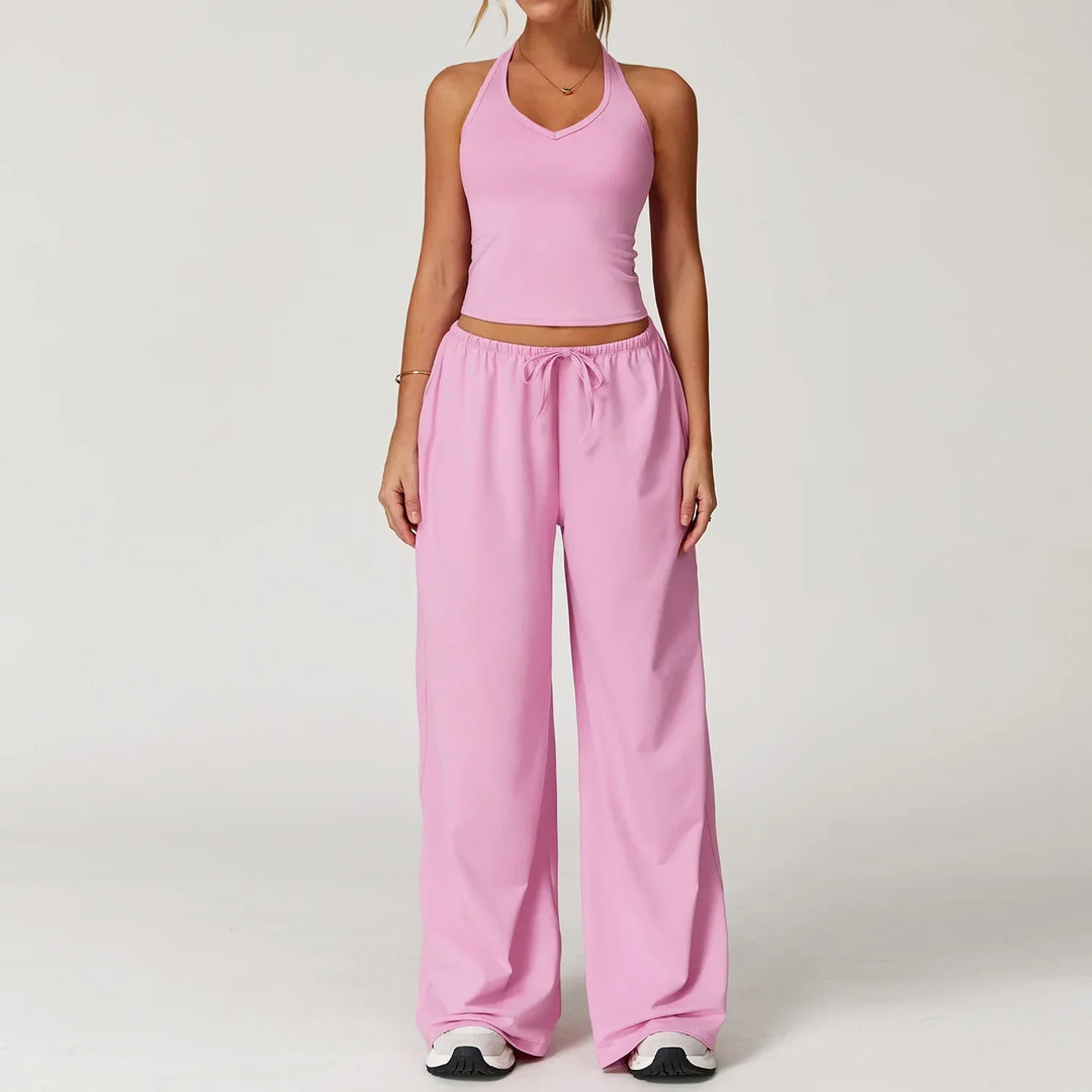 Damen Lounge Set Crop Top Komfort