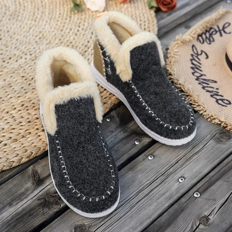 Damenschuhe Stiefel Filz Weich Futter