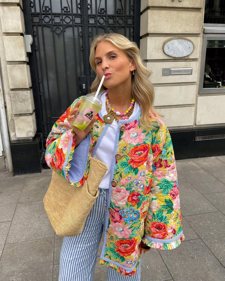 Frauenjacke Sommer Blumenprint