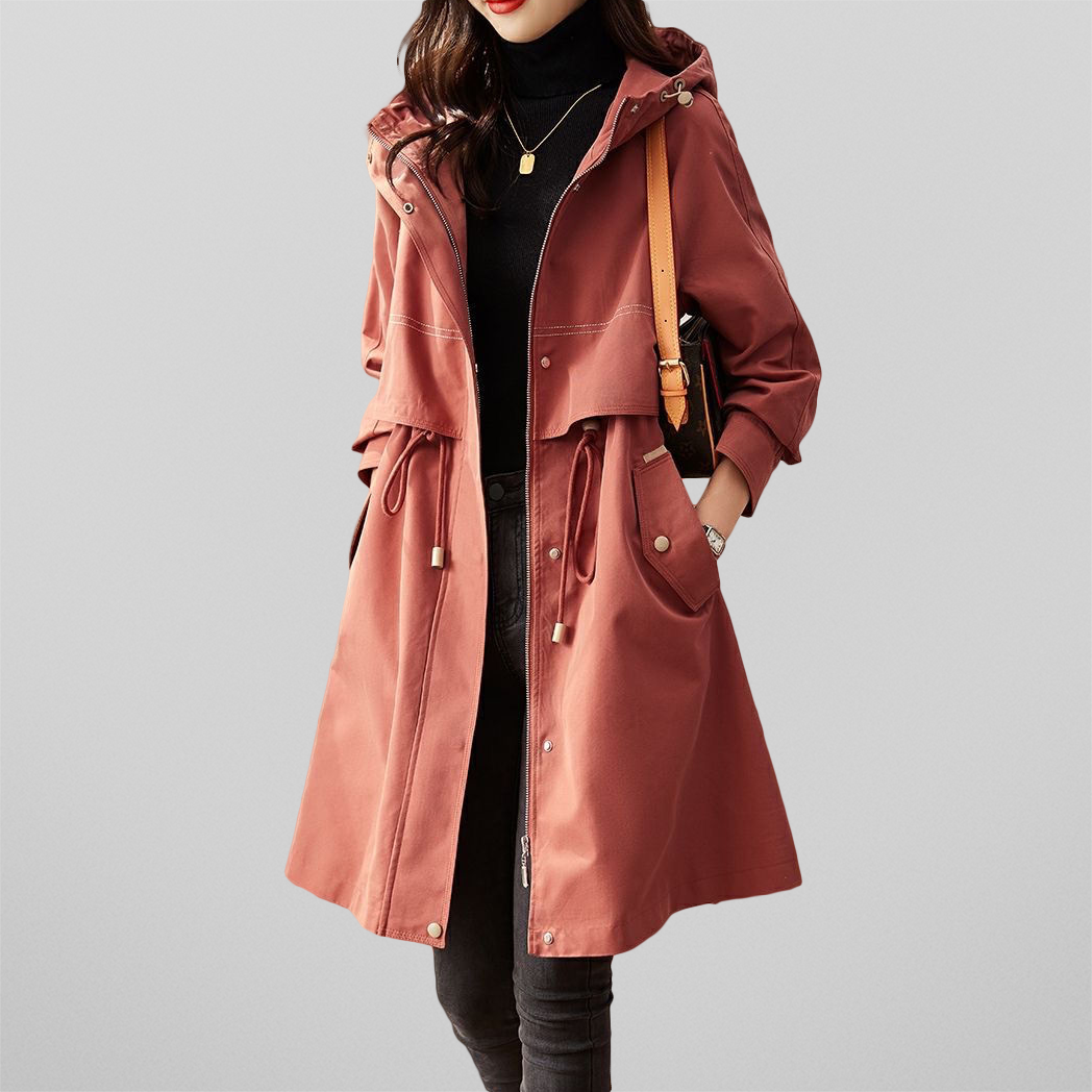 Stylische Damenjacke Rot Kapuze