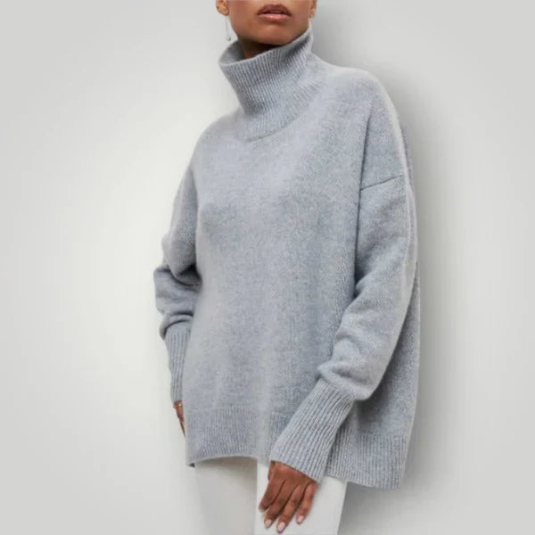 Damen Rollkragenpullover Übergroß - Weichwarmer Winterpullover