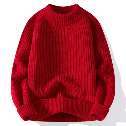 Herren Pullover Grobstrick Klassik Design