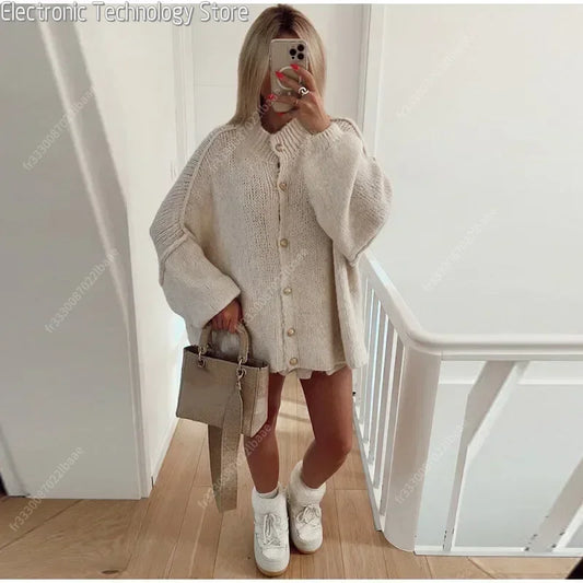 Eleganter Cardigan Damen Strick Pullover Komfort - IdealeKleiden
