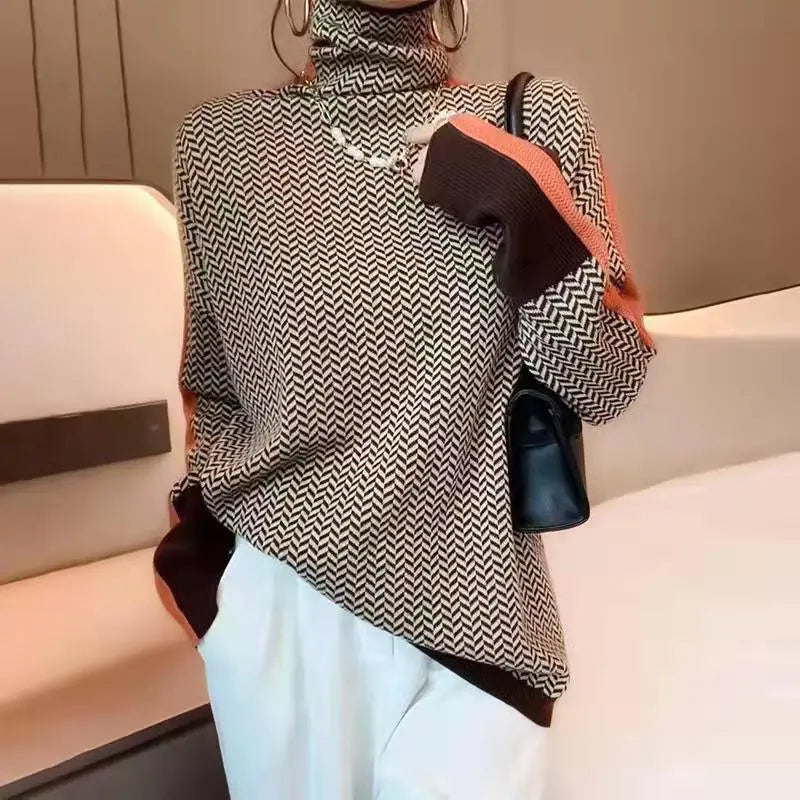 Damen Rollkragenpullover Weich Angenehm