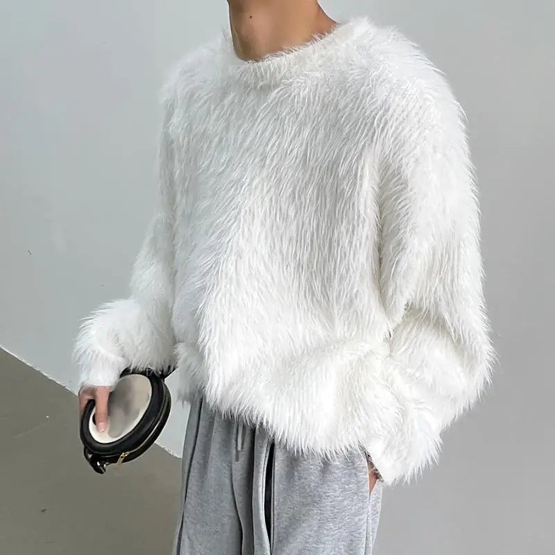 Luxus Pullover Einfarbig Langärmlig Damen - IdealeKleiden