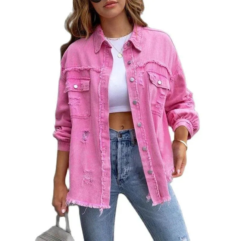 Große Denimjacke Damen Oversized Style