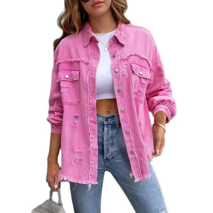 Große Denimjacke Damen Oversized Style