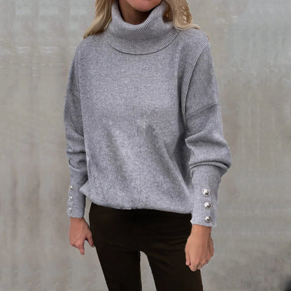 Bequemer Strickpullover Hochgeschlossen