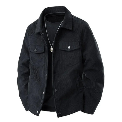 Herren Winterjacke Modern mit Knöpfen und Brusttasche