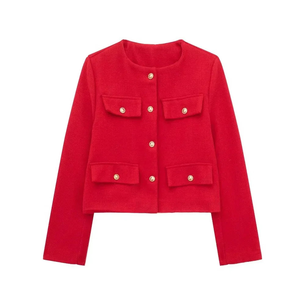 Stilvolle Damen Wolljacke Kurz
