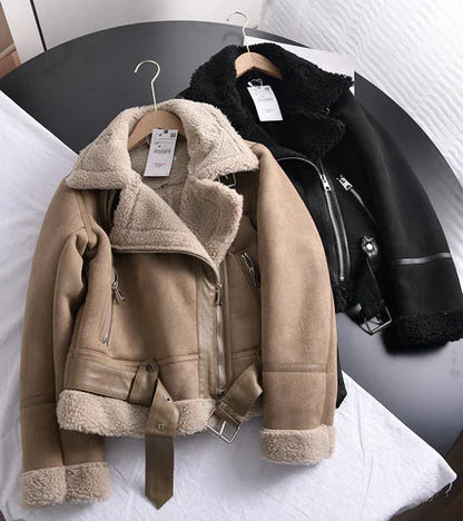 Warme Fleece Bomberjacke Sherpa Style - IdealeKleiden