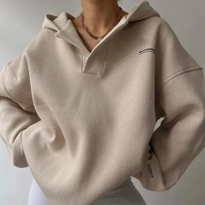 Damen Pullover Kapuze Winterwarm