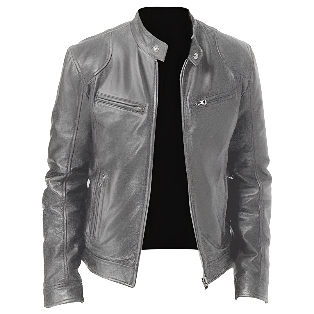 Stylische Lederjacke Herren Freizeit Modell