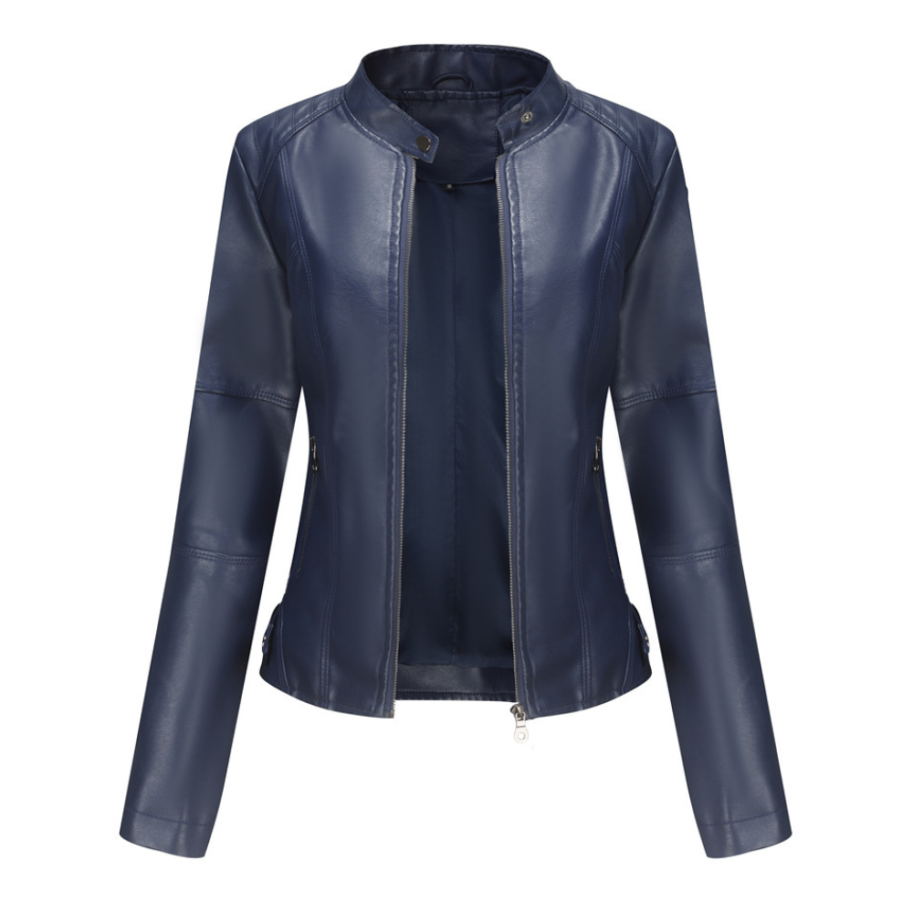 Stylischer Damen Leder-Mantel Slim Fit