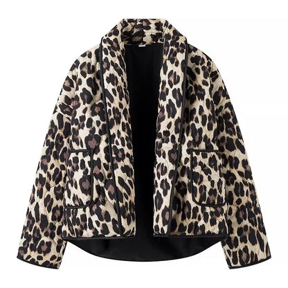 Stilvolle Leopardenjacke Trendy Damen