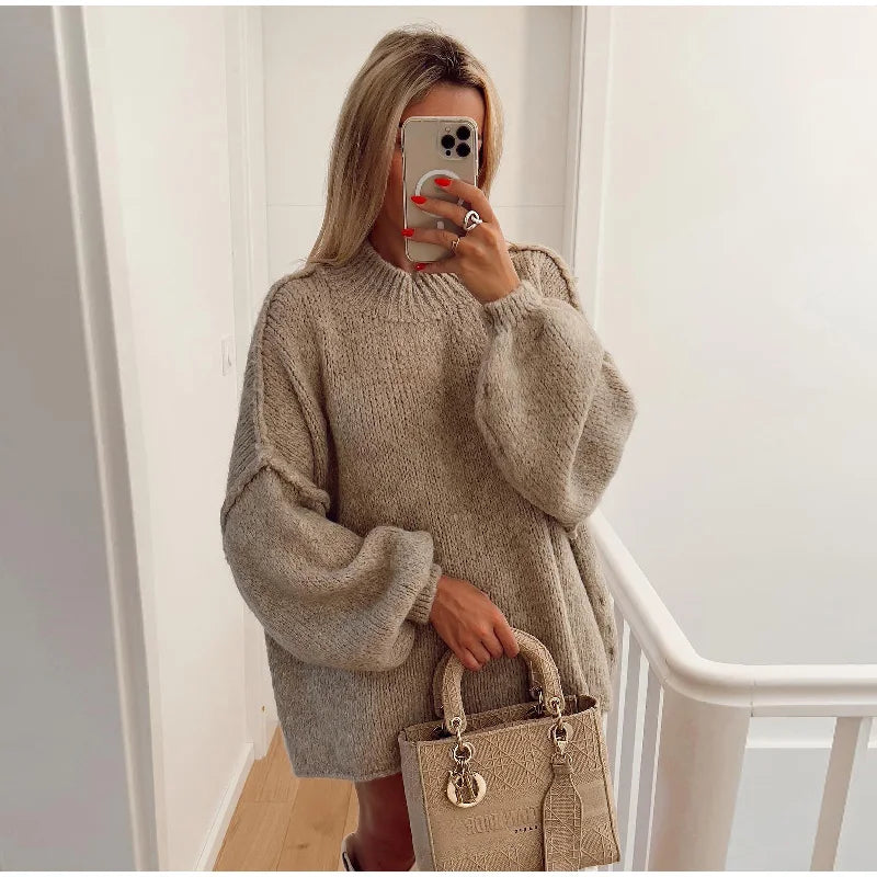Bequemer Oversized Pullover Damen Weich
