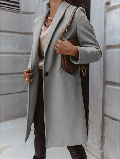 Damen Mantel Wollmischung Klassisch Elegant