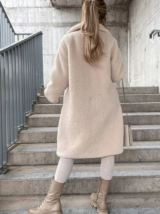 Weiche Winterjacke Damen Fleece Lang - IdealeKleiden
