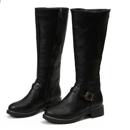 Hohe Bikerstiefel Schnürsenkel Blockabsatz
