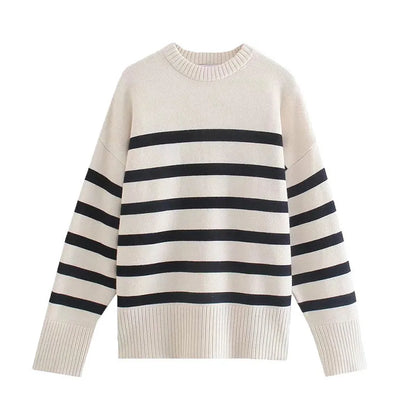 Stylisher Pullover Streifenmuster