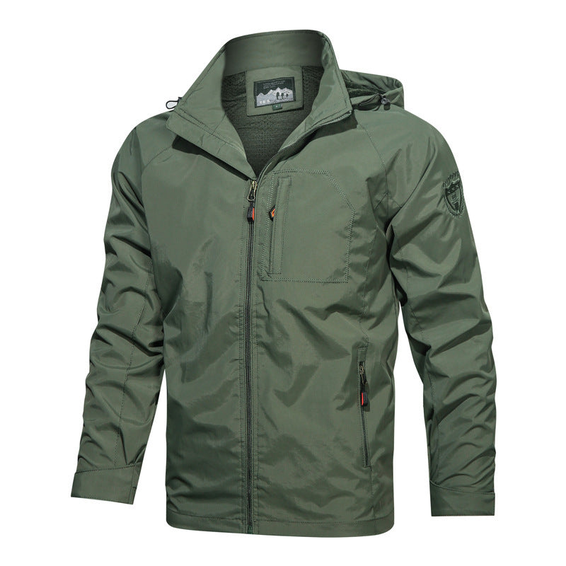 Herren Leichtjacke Sportliche Kapuze - IdealeKleiden