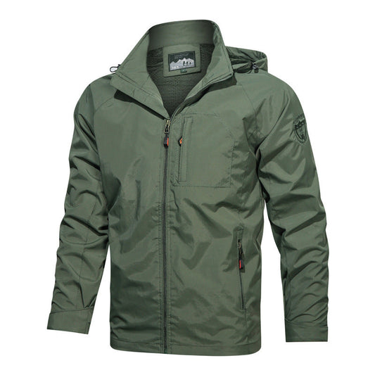 Herren Leichtjacke Sportliche Kapuze - IdealeKleiden