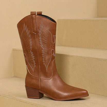 Westernstiefel Damen Niedriger Absatz
