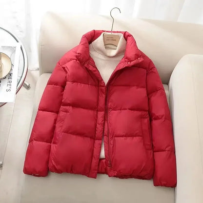 Winterjacke Warm Gequiltet Reißverschluss