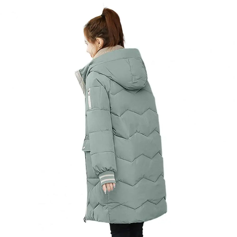 Lange Damenjacke Warm Gefüttert Winter