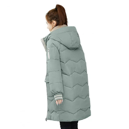 Lange Damenjacke Warm Gefüttert Winter