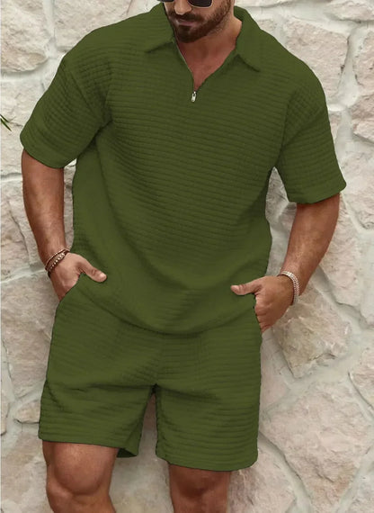 Sommer Set Herren Kurzarm Polo Zweiteiler