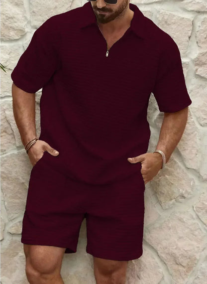 Sommer Set Herren Kurzarm Polo Zweiteiler