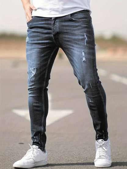 Herren Skinny Jeans Ripped Stretch