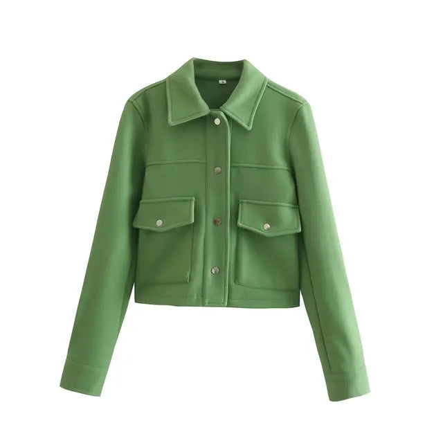 Lässige Damenjacke Leicht Übergangsjacke Mit Tasche