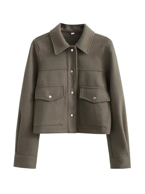 Lässige Damenjacke Leicht Übergangsjacke Mit Tasche