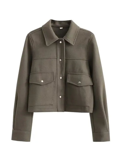 Lässige Damenjacke Leicht Übergangsjacke Mit Tasche