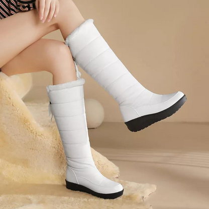 Damen Winterstiefel Knielang Warm Fellinnenfutter