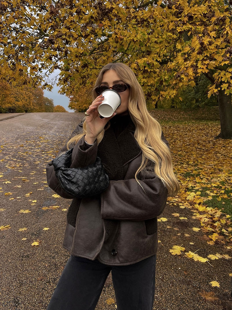 Stylische Damenjacke Kunstleder Fleece Soft - IdealeKleiden