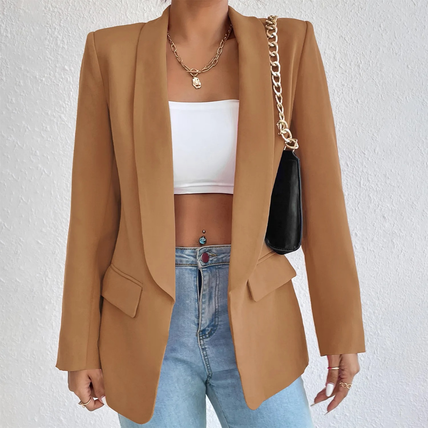 Stilvolle Damenblazer Büro Look Polyester