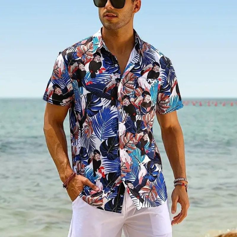 Sommerhemd Kurzarm Hawaiidesign Herren