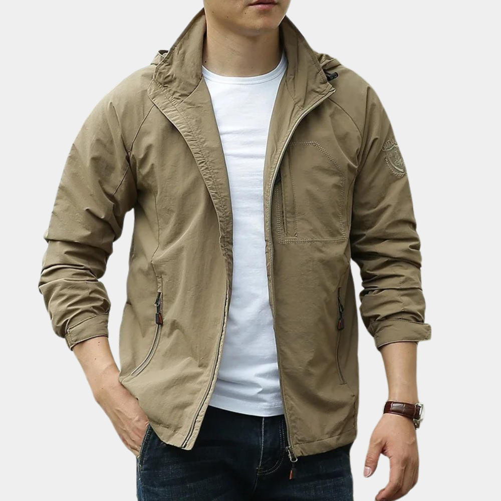 Leichte Sommerjacke Herren Kapuze Cargo