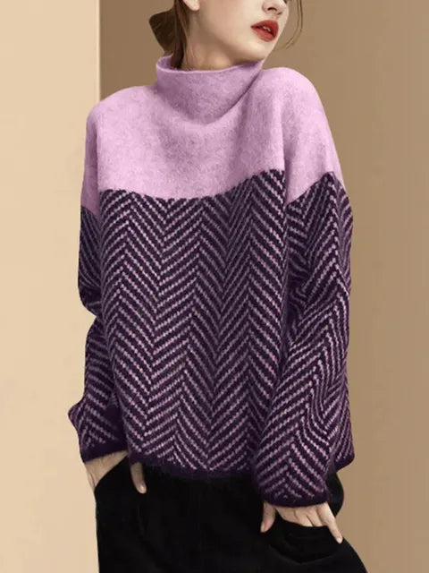 Weicher Pullover Damen Mittlerer Kragen