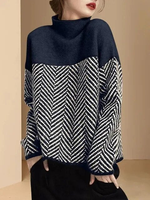 Weicher Pullover Damen Mittlerer Kragen